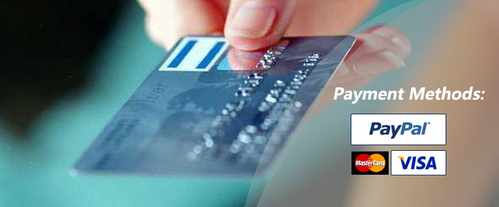 Pay via PayPal,Credit Card,Western Union